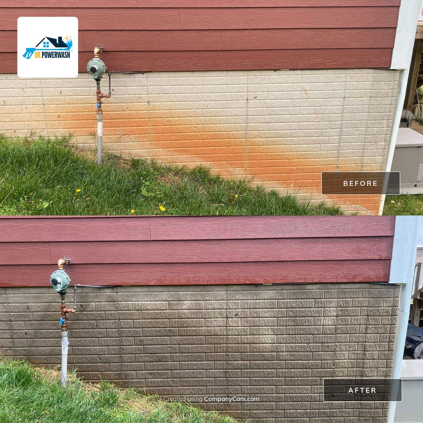 Red Clay Stain Removal from a House Foundation in Charlottesville, VA